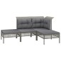 vidaXL 8-tlg. Garten-Lounge-Set mit Kissen Grau Poly Rattan vidaXL 8-tlg. Garten-Lounge-Set mit Kissen Grau Poly Rattan