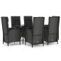 vidaXL 7-tlg. Garten-Essgruppe mit Kissen Schwarz Poly Rattan vidaXL 7-tlg. Garten-Essgruppe mit Kissen Schwarz Poly Rattan