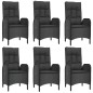 vidaXL 7-tlg. Garten-Essgruppe mit Kissen Schwarz Poly Rattan vidaXL 7-tlg. Garten-Essgruppe mit Kissen Schwarz Poly Rattan