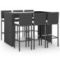vidaXL 7-tlg. Gartenbar-Set mit Kissen Schwarz Poly Rattan vidaXL 7-tlg. Gartenbar-Set mit Kissen Schwarz Poly Rattan