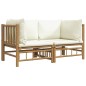 vidaXL Garten-Ecksofas mit Cremeweißen Kissen 2 Stk. Bambus vidaXL Garten-Ecksofas mit Cremeweißen Kissen 2 Stk. Bambus