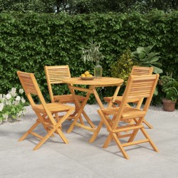 vidaXL 5-tlg. Garten-Essgruppe Massivholz Teak