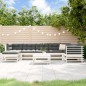 vidaXL 8-tlg. Garten-Lounge-Set mit Kissen Weiß Massivholz vidaXL 8-tlg. Garten-Lounge-Set mit Kissen Weiß Massivholz