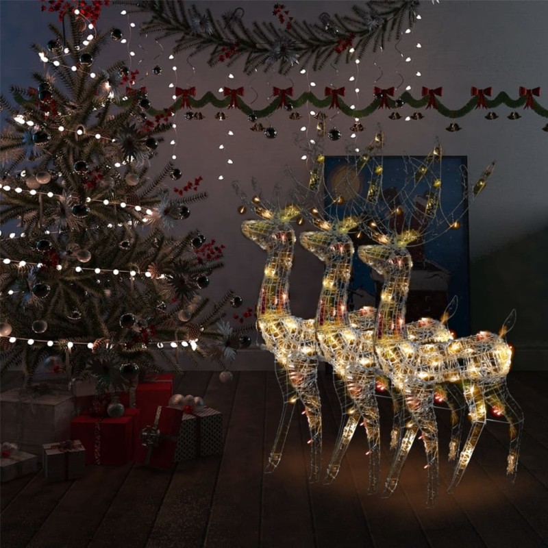 vidaXL Rentier Weihnachtsdekoration Acryl 3 Stk. 120 cm Mehrfarbig vidaXL Rentier Weihnachtsdekoration Acryl 3 Stk. 120 cm Mehrfarbig