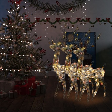 vidaXL Rentier Weihnachtsdekoration Acryl 3 Stk. 120 cm Mehrfarbig