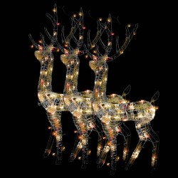 vidaXL Rentier Weihnachtsdekoration Acryl 3 Stk. 120 cm Mehrfarbig