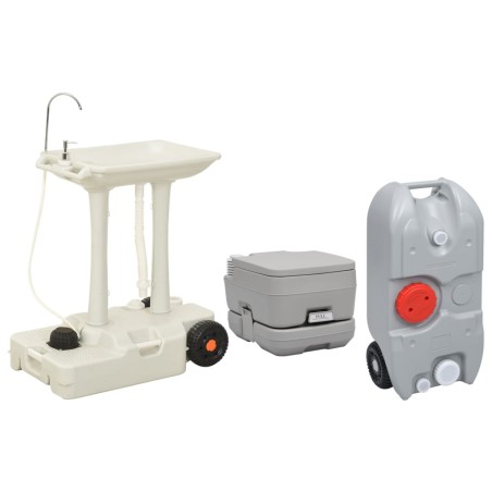 vidaXL Tragbare Campingtoilette mit Waschbecken und Wasserbehälter
