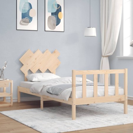 vidaXL Massivholzbett mit Kopfteil