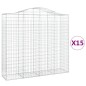 vidaXL Gabionen mit Hochbogen 15Stk. 200x50x180/200cm Verzinktes Eisen vidaXL Gabionen mit Hochbogen 15Stk. 200x50x180/200cm Verzinktes Eisen