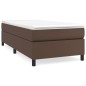 vidaXL Boxspringbett mit Matratze Braun 90x200 cm Kunstleder vidaXL Boxspringbett mit Matratze Braun 90x200 cm Kunstleder