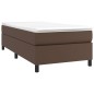 vidaXL Boxspringbett mit Matratze Braun 90x200 cm Kunstleder vidaXL Boxspringbett mit Matratze Braun 90x200 cm Kunstleder