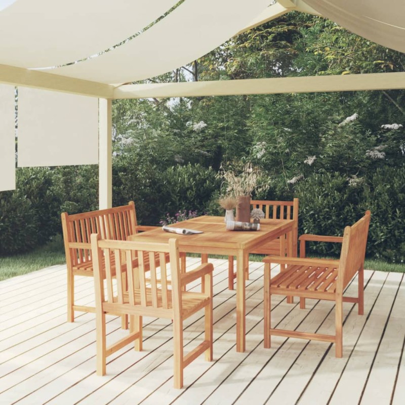 vidaXL 5-tlg. Garten-Essgruppe Massivholz Teak vidaXL 5-tlg. Garten-Essgruppe Massivholz Teak