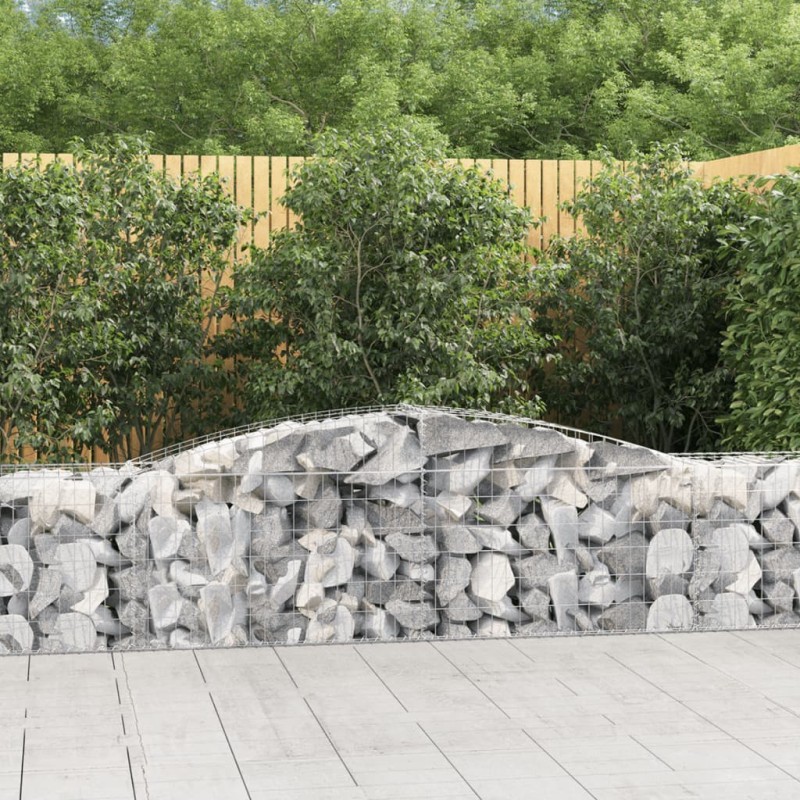 vidaXL Gabionen mit Hochbogen 3 Stk. 400x50x60/80cm Verzinktes Eisen vidaXL Gabionen mit Hochbogen 3 Stk. 400x50x60/80cm Verzinktes Eisen