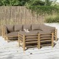 vidaXL 10-tlg. Garten-Lounge-Set mit Kissen Taupe Bambus vidaXL 10-tlg. Garten-Lounge-Set mit Kissen Taupe Bambus