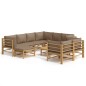 vidaXL 10-tlg. Garten-Lounge-Set mit Kissen Taupe Bambus vidaXL 10-tlg. Garten-Lounge-Set mit Kissen Taupe Bambus