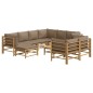 vidaXL 10-tlg. Garten-Lounge-Set mit Kissen Taupe Bambus vidaXL 10-tlg. Garten-Lounge-Set mit Kissen Taupe Bambus