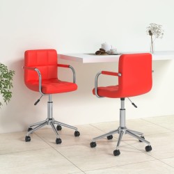Esszimmerstühle 2 Stk. Drehbar Rot Kunstleder