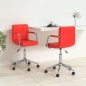 Esszimmerstühle 2 Stk. Drehbar Rot Kunstleder Esszimmerstühle 2 Stk. Drehbar Rot Kunstleder