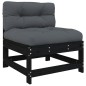 vidaXL 7-tlg. Garten-Lounge-Set mit Kissen Schwarz Massivholz vidaXL 7-tlg. Garten-Lounge-Set mit Kissen Schwarz Massivholz