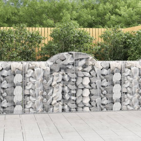 vidaXL Gabionen mit Hochbogen 50 Stk 200x50x100/120cm Verzinktes Eisen