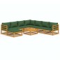 vidaXL 9-tlg. Garten-Lounge-Set mit Grünen Kissen Massivholz vidaXL 9-tlg. Garten-Lounge-Set mit Grünen Kissen Massivholz