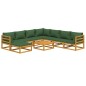 vidaXL 9-tlg. Garten-Lounge-Set mit Grünen Kissen Massivholz vidaXL 9-tlg. Garten-Lounge-Set mit Grünen Kissen Massivholz