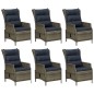 vidaXL 7-tlg. Garten-Essgruppe Braun Poly Rattan vidaXL 7-tlg. Garten-Essgruppe Braun Poly Rattan