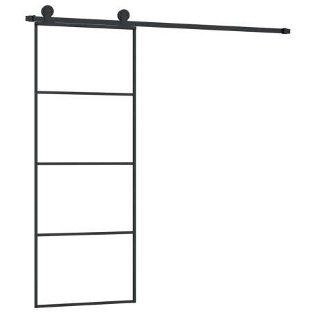 vidaXL Schiebetür mit Beschlag 76x205 cm ESG-Glas & Aluminium