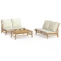 vidaXL 3-tlg. Garten-Lounge-Set mit Kissen Creme Bambus vidaXL 3-tlg. Garten-Lounge-Set mit Kissen Creme Bambus