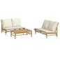 vidaXL 3-tlg. Garten-Lounge-Set mit Kissen Creme Bambus vidaXL 3-tlg. Garten-Lounge-Set mit Kissen Creme Bambus