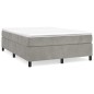 vidaXL Boxspringbett mit Matratze Hellgrau 140x200 cm Samt vidaXL Boxspringbett mit Matratze Hellgrau 140x200 cm Samt