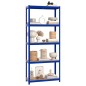 vidaXL Regale mit 5 Böden 3 Stk. Blau Stahl & Holzwerkstoff vidaXL Regale mit 5 Böden 3 Stk. Blau Stahl & Holzwerkstoff