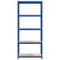 vidaXL Regale mit 5 Böden 3 Stk. Blau Stahl & Holzwerkstoff vidaXL Regale mit 5 Böden 3 Stk. Blau Stahl & Holzwerkstoff