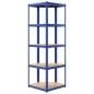 vidaXL Regale mit 5 Böden 3 Stk. Blau Stahl & Holzwerkstoff vidaXL Regale mit 5 Böden 3 Stk. Blau Stahl & Holzwerkstoff