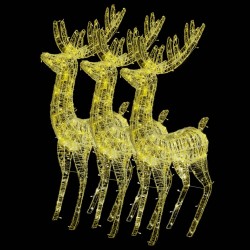 vidaXL XXL Rentiere Weihnachtsdekoration Acryl 250 LED 3 Stk. 180 cm