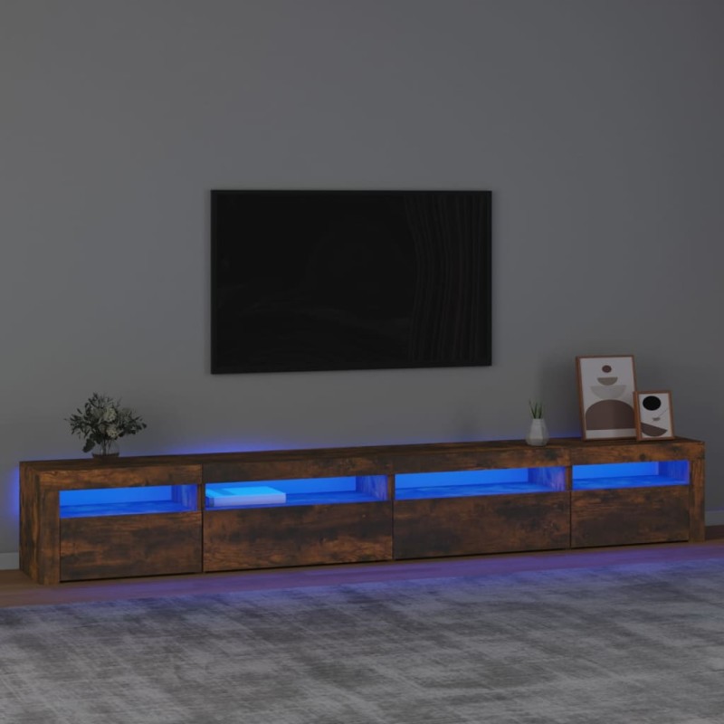 vidaXL TV-Schrank mit LED-Leuchten Räuchereiche 270x35x40 cm vidaXL TV-Schrank mit LED-Leuchten Räuchereiche 270x35x40 cm