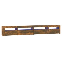 vidaXL TV-Schrank mit LED-Leuchten Räuchereiche 270x35x40 cm