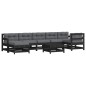 vidaXL 8-tlg. Garten-Lounge-Set mit Kissen Schwarz Massivholz vidaXL 8-tlg. Garten-Lounge-Set mit Kissen Schwarz Massivholz