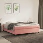vidaXL Boxspringbett mit Matratze Rosa 160x200 cm Samt vidaXL Boxspringbett mit Matratze Rosa 160x200 cm Samt