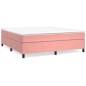 vidaXL Boxspringbett mit Matratze Rosa 160x200 cm Samt vidaXL Boxspringbett mit Matratze Rosa 160x200 cm Samt