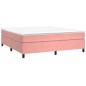 vidaXL Boxspringbett mit Matratze Rosa 160x200 cm Samt vidaXL Boxspringbett mit Matratze Rosa 160x200 cm Samt