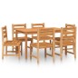 vidaXL 7-tlg. Garten-Essgruppe Massivholz Teak vidaXL 7-tlg. Garten-Essgruppe Massivholz Teak