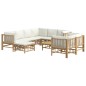 vidaXL 10-tlg. Garten-Lounge-Set mit Cremeweißen Kissen Bambus vidaXL 10-tlg. Garten-Lounge-Set mit Cremeweißen Kissen Bambus