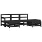 vidaXL 6-tlg. Garten-Lounge-Set mit Kissen Schwarz Massivholz vidaXL 6-tlg. Garten-Lounge-Set mit Kissen Schwarz Massivholz