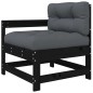vidaXL 6-tlg. Garten-Lounge-Set mit Kissen Schwarz Massivholz vidaXL 6-tlg. Garten-Lounge-Set mit Kissen Schwarz Massivholz