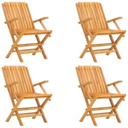 vidaXL Gartenstühle 4 Stk. Klappbar 61x67x90 cm Massivholz Teak