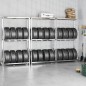 vidaXL Reifenregale mit 2 Böden 3 Stk. Silbern 110x40x180 cm Stahl vidaXL Reifenregale mit 2 Böden 3 Stk. Silbern 110x40x180 cm Stahl