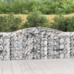 vidaXL Gabionen mit Hochbogen 8 Stk. 400x50x100/120cm Verzinktes Eisen