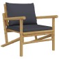 vidaXL 3-tlg. Garten-Lounge-Set mit Dunkelgrauen Kissen Bambus vidaXL 3-tlg. Garten-Lounge-Set mit Dunkelgrauen Kissen Bambus