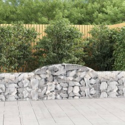 vidaXL Gabionen mit Hochbogen 6 Stk. 300x30x60/80 cm Verzinktes Eisen